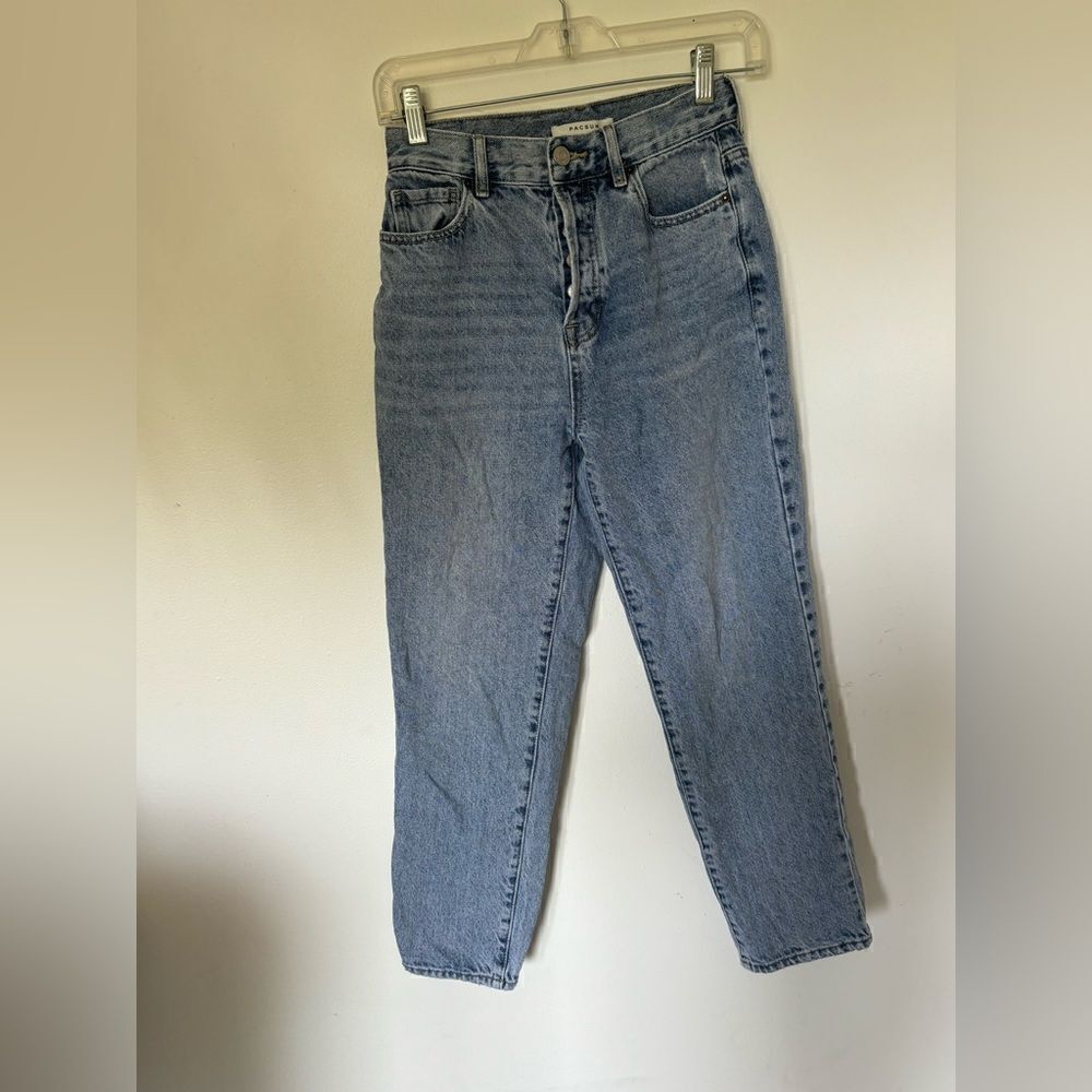 PacSun High Rise Straight Jeans Button Fly Light Wash Size 25 Cotton